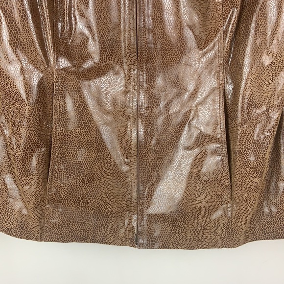 Preston & York Snake Print Front Zip Leather Jacket - Picture 4 of 8